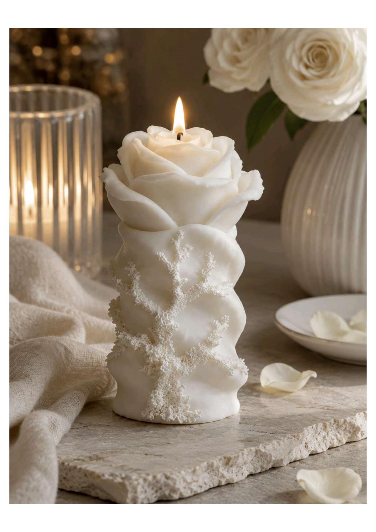 Rose Pillar Candle