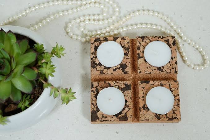 Cork Tea Light Holder Assorted C-46