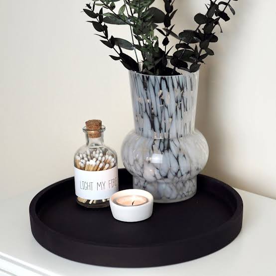 Smoky Black Small Round Tray