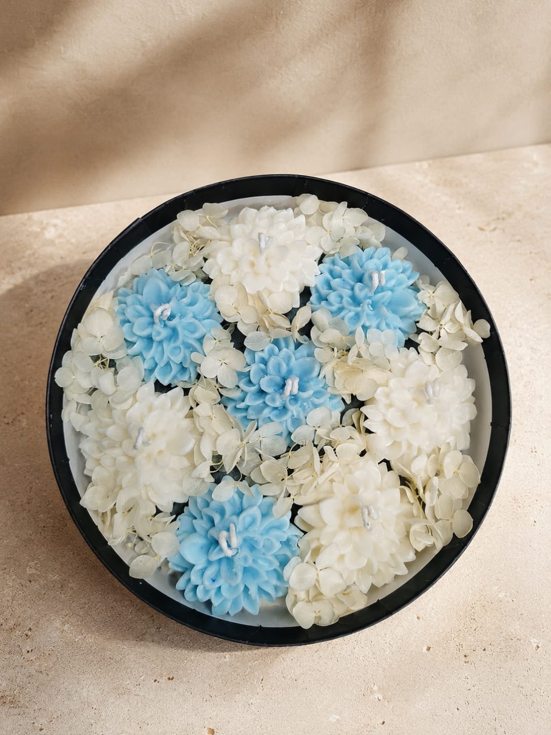 Blue & White Floral Bowl Candle