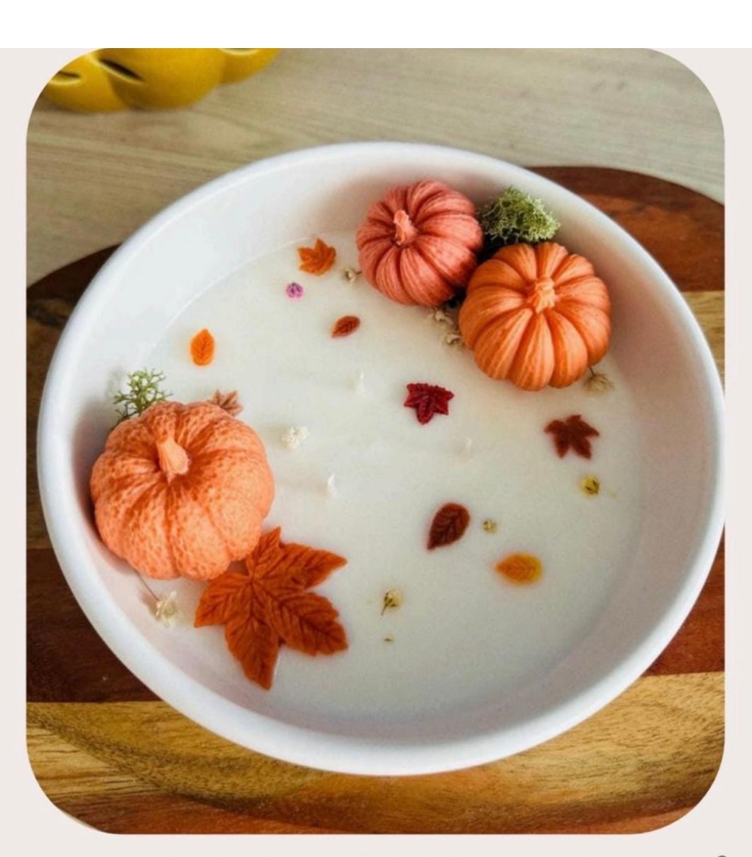 Orange Pumpkin Bowl Candle