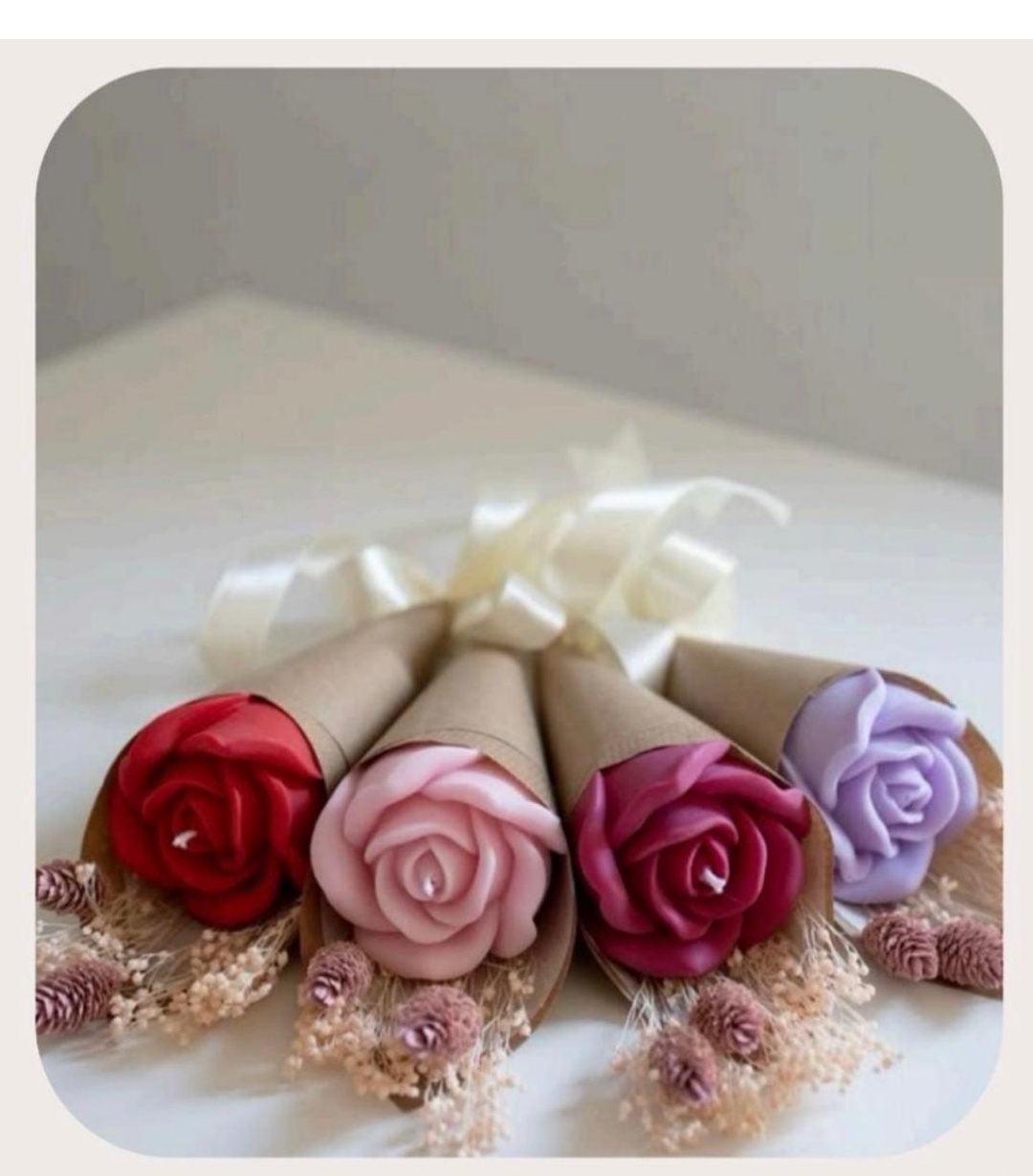 Blushing Rose Candle Bouquet