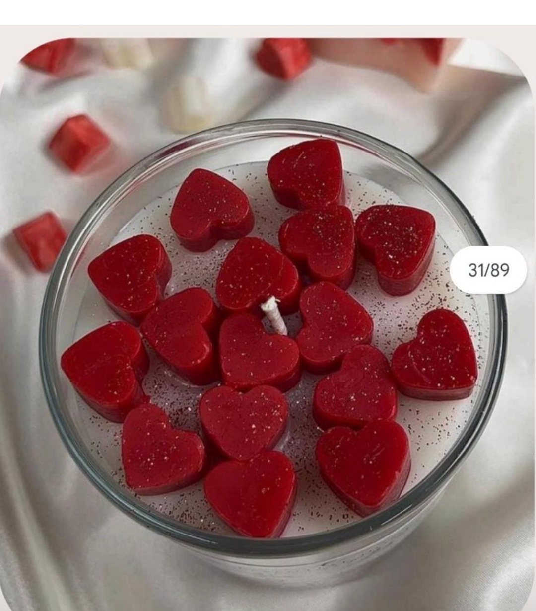 Red Mini Heart Jar Candle